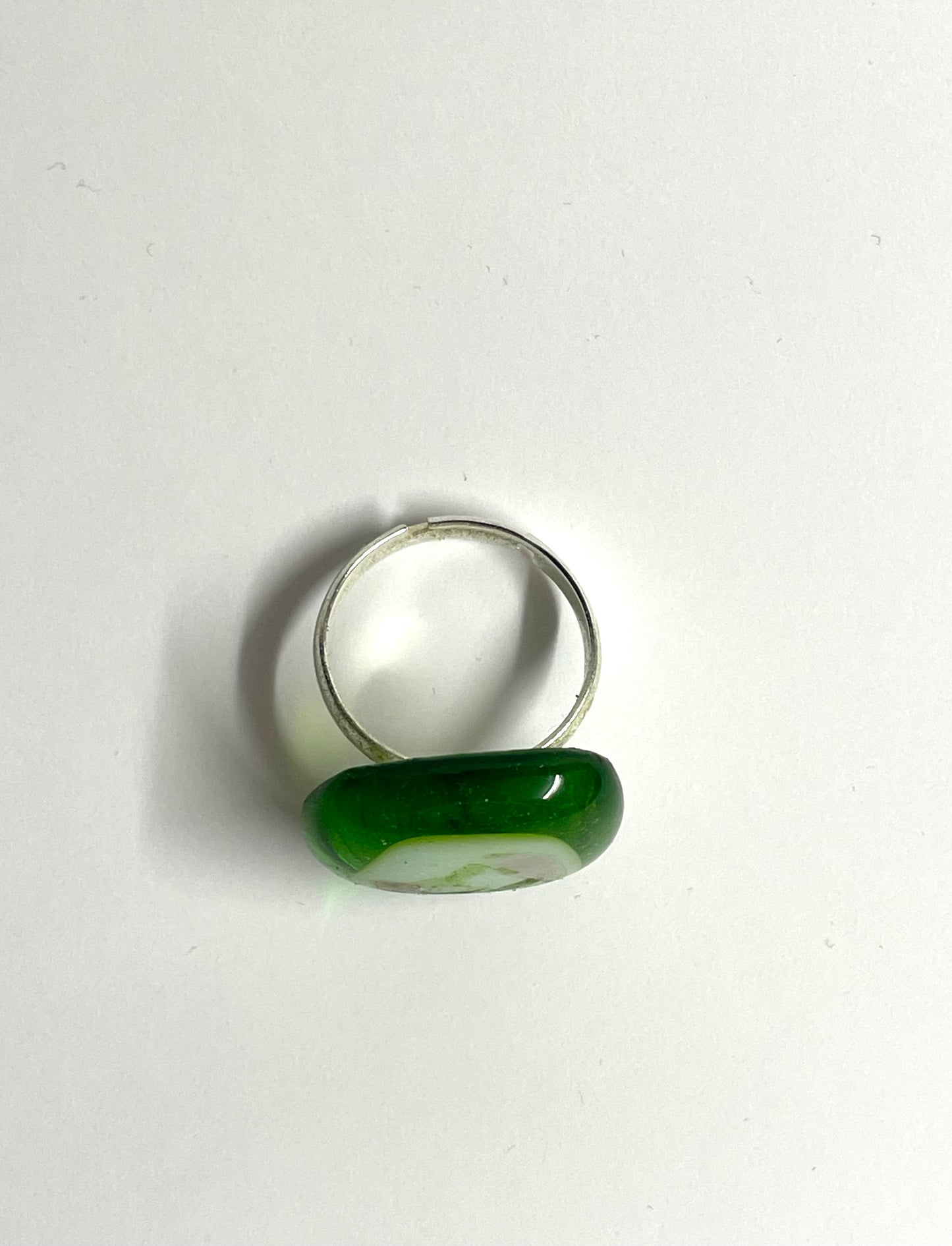 Green and White Ring