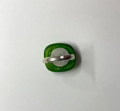 Green and White Ring