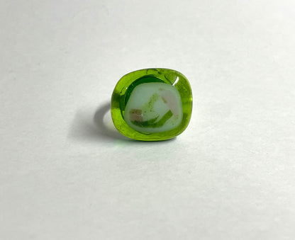 Green and White Ring