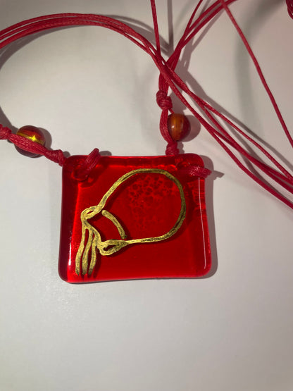 Zodiac Necklace (Red Acquarius)